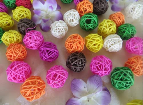 Parrot Chew Toys Bird Toys, 30 Pcs 1.2 inch Rattan Wicker Balls Parakeet Chewing Toys, for Budgies Conures Hamsters Bunny Toy, Decoration for DIY Craft Party Wedding - size: 30pcs-1.2 inches