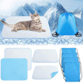 4 Pack Dog Cooling Mat, 18 x 14 Inches Washable Self Cooling Pet Pad for Cats Dogs, Ice Silk Cold Kennel Crate Mat with Chill Fiber for Summer Indoor Outdoor Pet Sleeping - size: 18 x 14 Inches