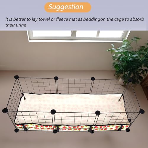 Guinea Pig Cage Liner，Washable Waterproof Oxford Cloth Cage Liners for Small Animals,Hamster Chinchilla Hedgehog Rabbit and Other Small Animals Not Include Cage(12x36 inches) - size: C&C 1x3(12x36 inches)