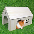 15x9x10in Wooden Guinea Pig Hideout Habitats with Windows & Doors | Large Size, Perfect for Guinea Pigs Rabbits Chinchillas Hamster and Other Small Animals