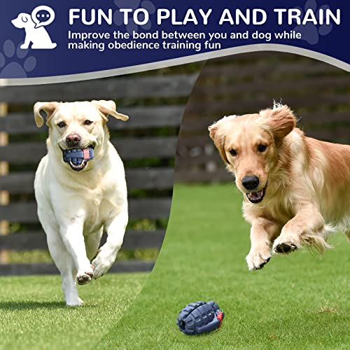 Dog Toys for Aggressive Chewers Large Breed, Fun to Chew (Blue) | German Shepherd, Indestructible Interactive Treat Dog Toys for Large Medium Breeds, Food Grade&Tough Rubber, Chase and Fetch - color: Blue