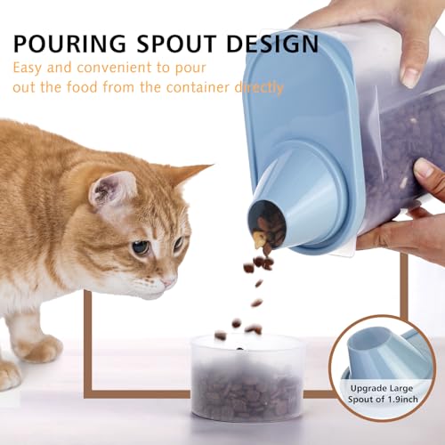 2 Pack 2lb/2.5L Pet Food Storage Container with Measuring Cup, Can Covers and Bowl for Small Dog, Cat, Waterproof-BPA Free (Blue 1.8L) - color: Blue 1.8L