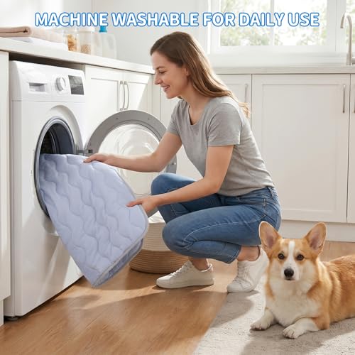 NAMOTEK Washable Dog Cooling Mat Ice Silk Cool Mat for Pet Self Comfortable Blanket Dog Pad - size: 47" x 28"