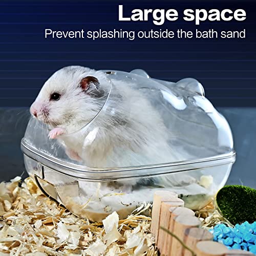 lazYYzal Hamster Bathtub,Hamster Bathroom,Small Animal Habitat Décor,Sand Bath Container Transparent Beds,Hamster Bed,Ice Bathtub,Sleep Pad Nest,Sand Bath Box for Cage Accessories（M） - size: M 5.7*4*4 inch