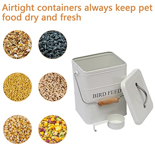 Bird Feeder,Bird Food Jar Pet Food Storage Airtight Food Storage Container-White - color: White