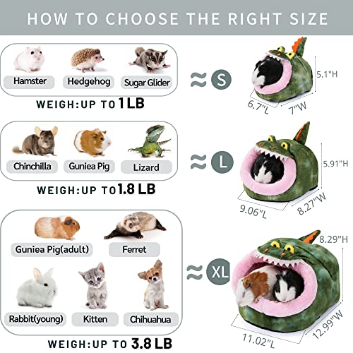 JanYoo Hedgehog Rat Bed Guinea Pig House Hamster Supplies Chinchilla Cage Ferret Rat Gerbil(S,Crocodile) - color: 3-Crocodile, size: S