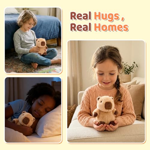 PEACH CAT Capybara Plush Cute Capibara Stuffed Animal Small Plushies Toys Gifts for Kids Brown (Squeaky) - style: Capybara