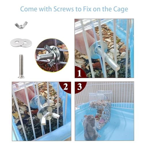 Automatic Hamster Feeder, Clear Acrylic Automatic Pet Feeder Pet Food Dispenser, Hamster Food Bowl Guinea Pig Food Dispenser for Small Animal Feeding & Watering Supplies (L) - size: L