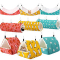Abbylike 9 Pieces Rat Guinea Pig Hanging Hammock Ferret Cage Accessories Small Pet Hideout Tunnel Cave Hanging Hammock Hamster Toy Accessories for Ferret Hamster Chinchilla(Strawberry)