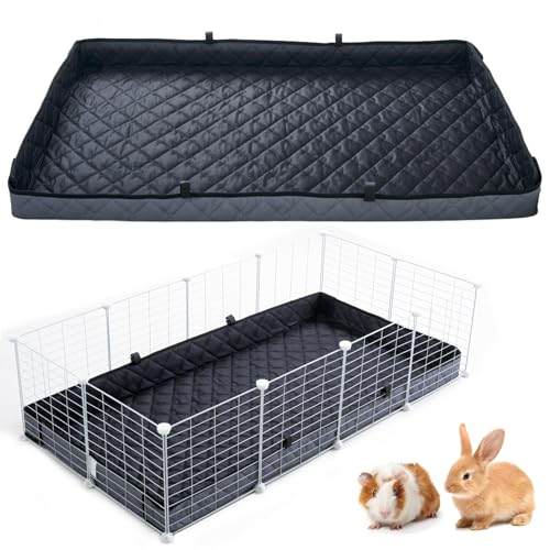 FunFurry Quilted Guinea Pig Cage Liner, Reversible & Absorbent Bottom Base, Cage Liners for Small Animals, Hamster Chinchilla Hedgehog Ferret Rabbit. (Dark Grey-Quilted, 24" X 60") - color: Dark Grey-Quilted, size: 24" X 60"