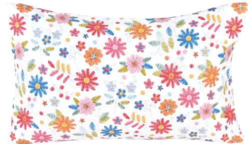 Scientific Sleep Kids Hand Sketch Flower Leaves Pastoral Garden Cute 100% Cotton 3 Pcs Twin Bed Sheet Set Kids Girls Teen, Flat Sheet & Fitted Sheet & Pillowcase Girls Room Decro Bedding Set - color: Colorful Flower, size: Twin