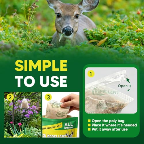 LAQDECDV Deer Repellent, Rabbit Repellent Outdoor, Deer Repellant Plant-16P | Deer & Rabbit Deterrent for Yard, Bunny Repellent for Flower Beds, Keep Deers Away Shrubs, Esay to Apply