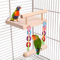 Parrot Climbing Ladder, Bird Wooden Playground with Climbing Ladder Stand, Parrot Play Stand, Bird Swing for Green Cheeks, Small Lovebirds, Goldens, Hamsters, Bird Cage Chew Toy Set (Multi-Colored)