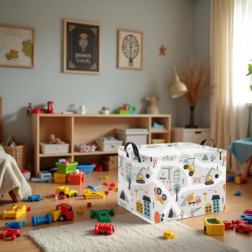 Rectangular Baby Kids Storage Basket for Home Kitchen Girls Cute Storage Bin Organizer Shelf Book Room Decor(Car) - color: Car