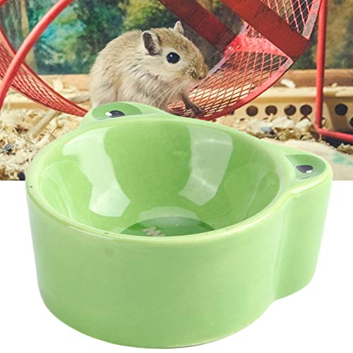 Valentine's Day Carnival xianshi Pet Food Bowl, Food Water Feeding Bowls Practical Pet Feeding Bowl, Ceramic Bowl Gerbils for Hamsters Pigeons (Frog)