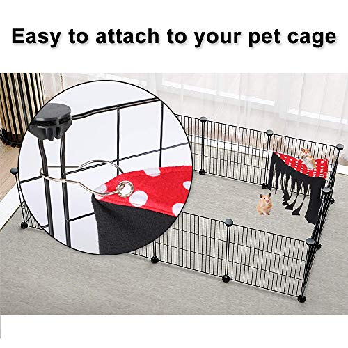 WishLotus Hamster Hideout, Small Animal Hideaway Tent Fleece Forest Pet Cage Accessories Nest Bedding for Chinchilla Guinea Pig Hedgehog Rat Squirrel Ferret Dwarf Bunny (Blue+Grey)
