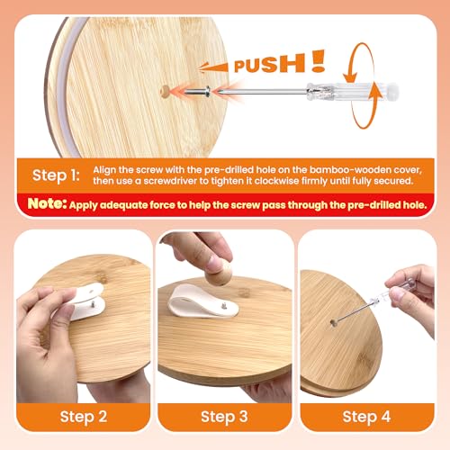 HOYTAMDAR 3 Pack Airtight Dog Treat Containers Bamboo Lids, Dog Treat Jars | Dog Food Storage Container with Scoops, Clamps, Labels and Marker, Dog & Cat Treat Holder - color: Wood - 3 Pack