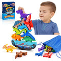 IPOURUP Dinosaur Toys for Kids 3-5: Wooden Stacking Montessori Toys for 3 4 5 6 7 8 Year Old Boys Girls Birthday Gifts for Kid Ages 4-8 Balance Competition Game for Family Stocking Stuffers - style: Dinosaur Blocks