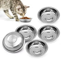 Stainless Steel Cat Bowl-Shallow Wide Flat Cats Food Bowls,Metal Kitten Dishes Whisker Friendly Fatigue Relief,Replacement Basic Kitty Plates for Elevated Stand,Dishwasher Safe（Set of 5）