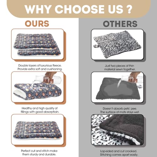 2 Pack Guinea Pig Bed - 10 x 13 Inch Upgraded-Thickness Pee Pads Bedding | Washable Guinea Pig Pee Pad with Absorbent Surface Helps Keep Cages Dry, Reusable Bedding for Resting Areas (Dark Blue, M) - color: Dark Blue + Dark Blue, size: 10" X 13" - 2 Pack