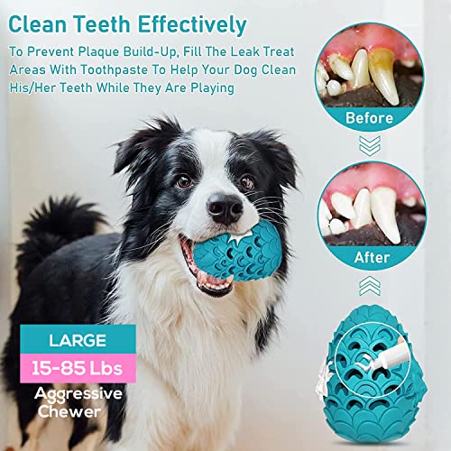 Dragon Egg Dog Chew Toys for Power Chewers - Toughest Indestructible | Treat Dispenser for Medium Large Aggressive Heavy Chewers, Durable Interactive Puzzle, Easy Clean - color: Large 5.3IN Blue