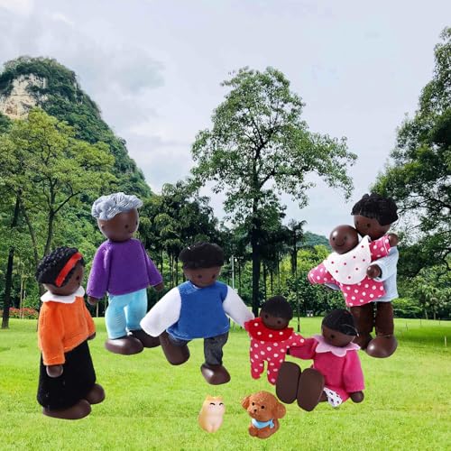 ONEST 10 Pieces Wooden Dollhouse Family Set Mini People Figures Sets Dollhouse Dolls Wooden Doll Family Pretend Play Figures Accessories for Pretend Doll House - style: Harmony Style