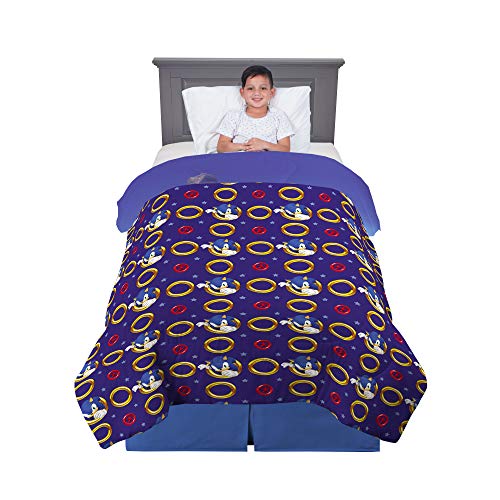 Franco Kids Bedding Super Soft Microfiber Reversible Comforter, Twin/Full, Sonic The Hedgehog, Anime - color: Sonic the Hedgehog, size: Twin/Full
