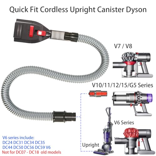 Dog Hair Vacuum Attachment for Dyson Cordless Upright Vac, Groom Tool Pet Shedding Brush for V6 V7 V8 V10 V11 V15 DC41 DC65 UP13-UP30 Animal, Grooming Kit with Long Extension Hose Adapter