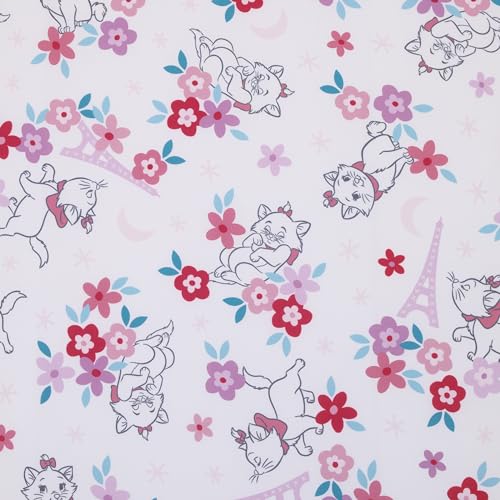 Disney Aristocats Pink, White, and Teal, Marie Super Soft Nursery Fitted Crib Sheet - color: Aristocats Pink, White, and Teal, size: Crib