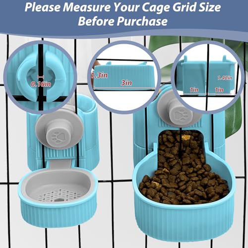 Fhiny Rabbit Water Bottle, 18oz Hanging Guinea Pig Water Bottle No Drip Gravity Bunny Water Dispenser for Cage Automatic Rabbit Waterer for Bunny Guinea Pig Chinchilla Ferret Cat Puppy - color: Blue