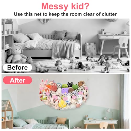 Stuffed Animal Storage Hammock,Large Stuffed Animal Net Or Hammock Wall Hanging Net, Plushie Net, Storage Hanging Organizer