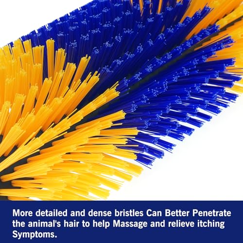 Livestock Scratching Brush Goat Scratcher Full Massage Grooming Brush with 4 Screws for Cattle, Sheep, Horses, Pigs - color: Yellow, size: 1pack