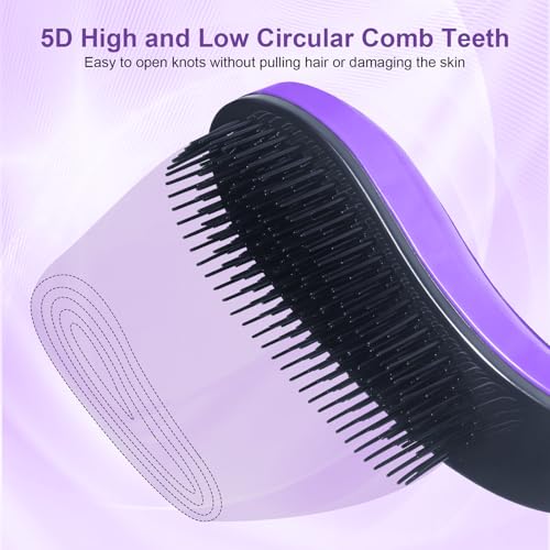 Small Dog Brush, Skin-friendly Soft Bristles (Purple) | Puppy Hair Brush, Massage and Bath Supplies, Pet Grooming Tool for Teddy, Yorkies, Maltese, Shih Tzu, Chihuahua - color: Purple