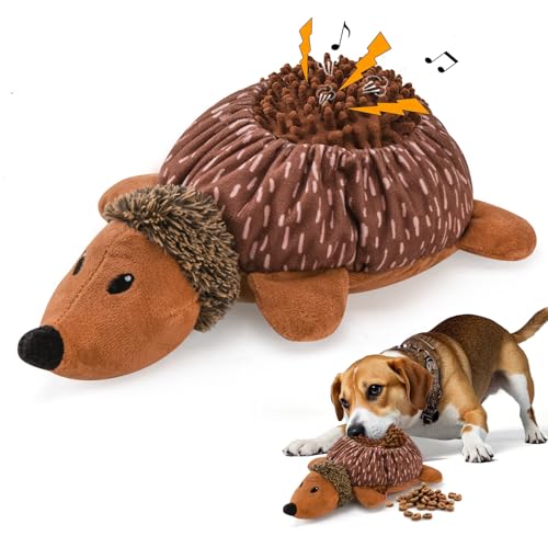 LIFLIX 2 in1 Interactive Hedgehog Dog Toy, Plush Dog Treat Puzzle Toy, Enrichment Toys for Puppy(Not for Aggressive Chewers)