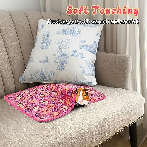 YUEPET 3 Pack Waterproof Guinea Pig Blankets, Fleece Cage Liners, SM | Fleece Bedding for Guinea Pigs, Waterproof Backing, Machine Washable, Soft Fleece Surface, 30 x 16 in - color: White+pink+coffee, size: SM-30"×16"