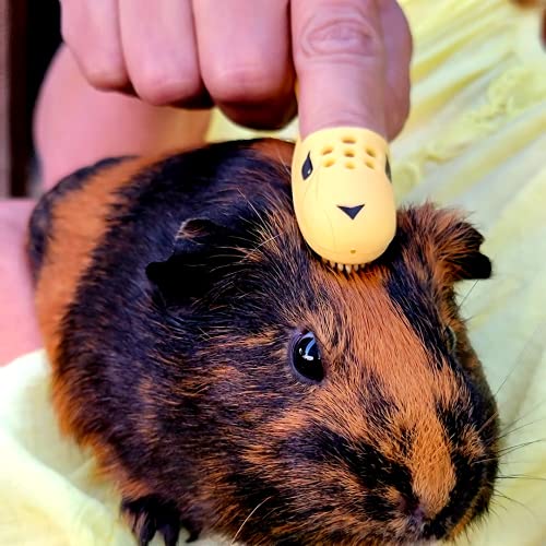 HuggleBrush Original Yellow Guinea Pig Brush, Rabbit Small Pet Grooming, De-shedding, Bonding