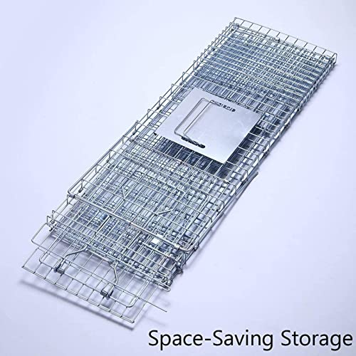 Faicuk Large Collapsible Humane Live Animal Cage Trap for Raccoon, Opossum, Stray Cat, Rabbit, Groundhog and Armadillo 32 x 11 x 13 Inch - size: 32" x 11" x 13"