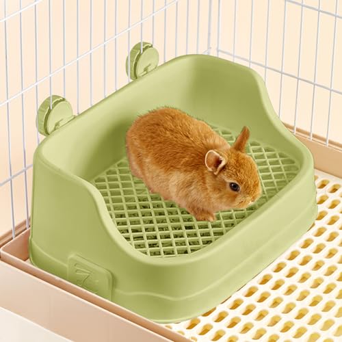 Rabbit Litter Box, Small Animals Litter Tray for Cage Detachable Bedding Litter Pan Potty Toilet Trainer Corner for Pet Rabbits Guinea Pigs Hamsters Chinchillas (Green) - color: Green
