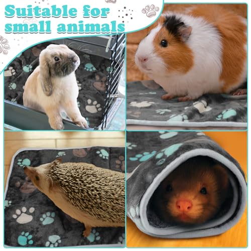 Panelee 4 Pcs 24 x 16 Inch Waterproof Dog Puppy Pads Soft Cat Blankets Dog Sleep Mat Absorbent Pet Blanket Paw Pattern Whelping Warm Pads Fleece Puppy Potty Training Pad Reusable(Black) - color: Black