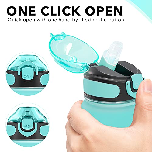 Enerbone 32 oz Drinking Water Bottle with Times to Drink and Straw, Motivational with Carrying Strap, Leakproof BPA & Toxic Free, Ensure You Drink Enough Water for Fitness Gym Outdoor - color: Green-Purple