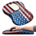 Hokafenle Ergonomic Mouse Pad Wrist Support with Massage Design, Wrist Rest Pain Relief Mousepad with Memory Foam&Non-Slip PU Base, Mouse Pads for Wireless Mouse & Desk (12x8 inch,USA Flag) - color: HK010-USA Flag
