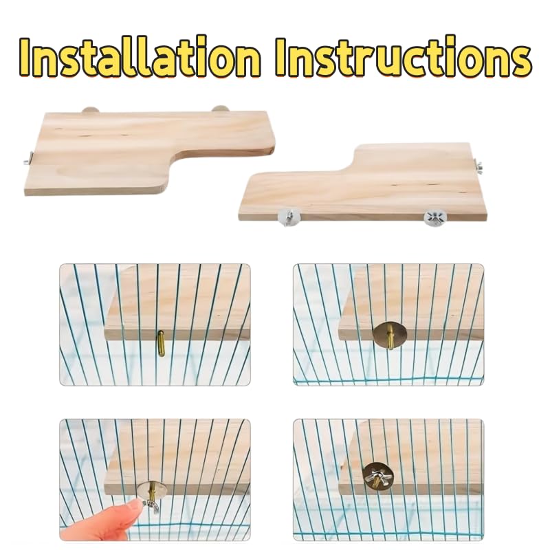 Hamster Wooden Platform Tunnel Ladder Hideout Playhouse Hamster Game Climbing Toy with Cage Accessories for Small Pets Dwarf Syrian Mice Degus Gerbils Squirrel (Lullaby)