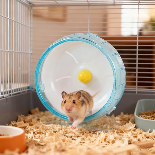 4.7 in Silent Hamster Wheel, Jogging Exercise Hamster Accessories for Cages, Dwarf Hamsters Toys for Golden Silk Shih Tzu Bear to Kill Time and Release Stress (Blue, 12cm) - color: Blue, size: 12cm