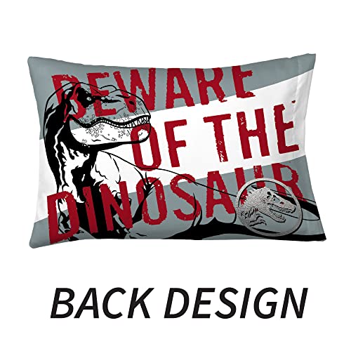 Jurassic World Dominion Blue Velociraptor Super Soft Microfiber Reversible Pillowcase, 20 Inches x 30 Inches, Bedding by Franco Kids - color: Jurassic World Dominion
