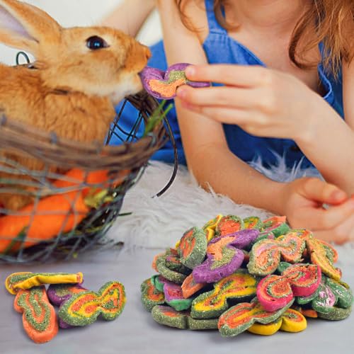 KATUMO Rabbit Chew Toys, 180g Timothy Grass Treats Small Animal Molar Toys for Guinea Pig Hamster Bunny Chinchilla Gerbil