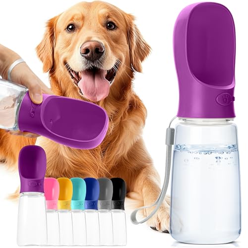 Mr. Pen- Portable Dog Water Bottle, 19 oz, Large | Leak Proof Puppy Water Dispenser with Drinking Feeder for Pets, Outdoor Walking, Hiking, Travel, Not Dishwasher Safe - color: Purple
