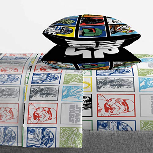 Star Wars Queen Comforter Set 5 Piece Soft Bedding for Boys, Multi | Darth Vader, Bed in a Bag, Comforter Sheets Pillowcases, Official Product, Soft Microfiber, Machine Washable, Boys Gift - color: Multi - Star Wars, size: Queen