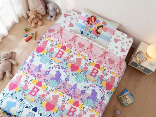 Northwest Disney Princess Twin Comforter Set, Reversible Design Ultra Soft Fade Resistant Microfiber Kids Bedding Set, Officially Licensed - color: Princess