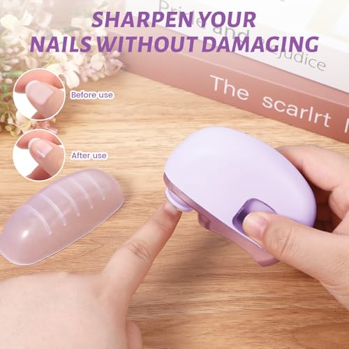 3 in 1 Electric Nail Clipper for Seniors, Baby Nail Trimmer Electric Automatic Trimmer, Safe Electric Toenail Clippers Nail File Tools for Adult, Manicure Kit Grinder with Polishing(Purple) - size: Purple