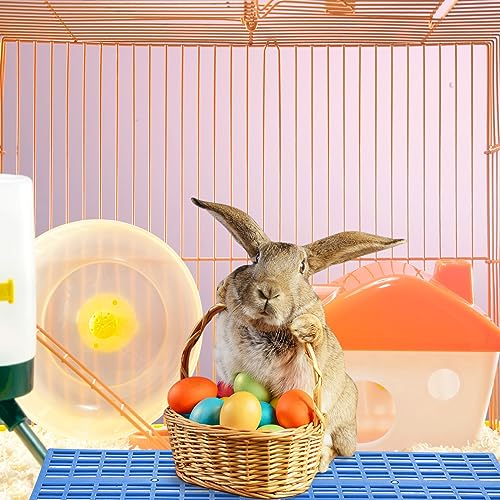 12 Pcs Plastic Rabbit Cage Mat, Rabbit Floor Mat Foot Resting Pads for Small Animal Hamster Chinchilla Rat Guinea Pig, Mats Feet Pads for Pet Dogs Cats Bunny, 13.4 x 9.8 x 0.3 Inch, Blue